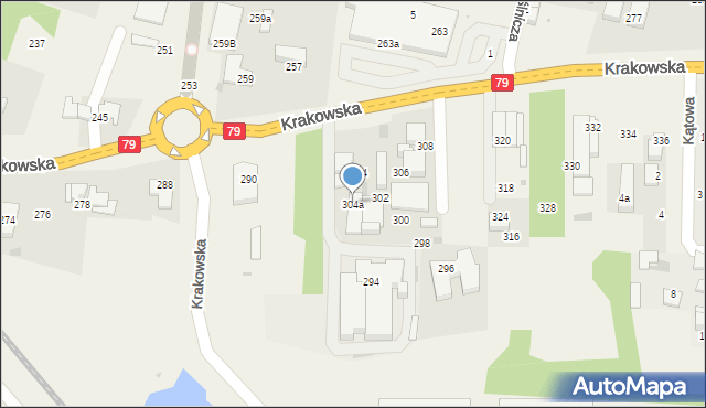 Zabierzów, Krakowska, 304a, mapa Zabierzów