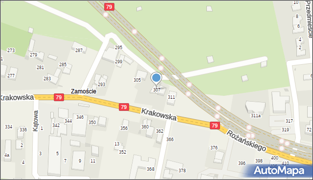 Zabierzów, Krakowska, 307, mapa Zabierzów