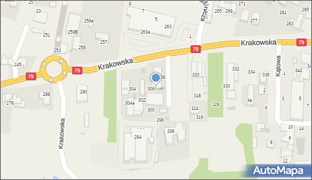 Zabierzów, Krakowska, 310, mapa Zabierzów