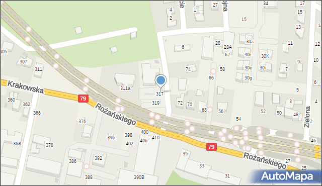 Zabierzów, Krakowska, 371, mapa Zabierzów