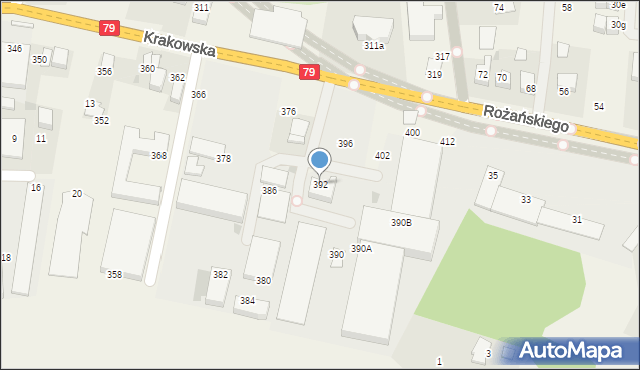 Zabierzów, Krakowska, 392, mapa Zabierzów