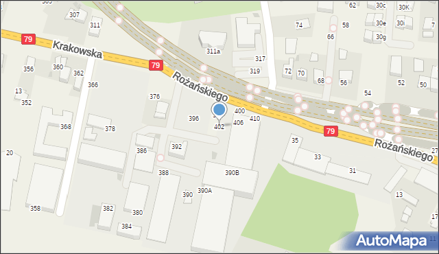 Zabierzów, Krakowska, 402, mapa Zabierzów