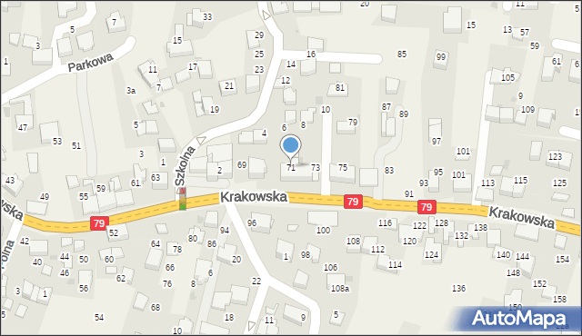 Zabierzów, Krakowska, 71, mapa Zabierzów