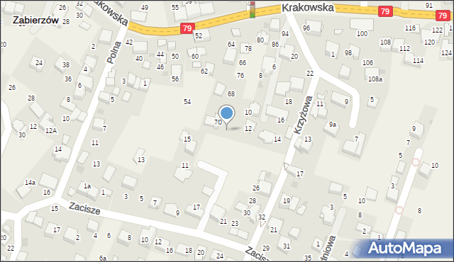 Zabierzów, Krakowska, 72, mapa Zabierzów