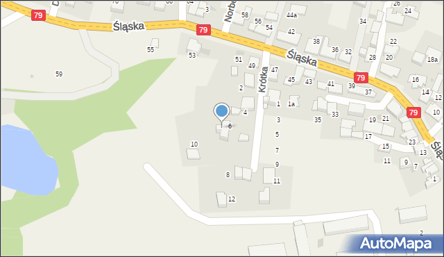 Zabierzów, Krótka, 6a, mapa Zabierzów