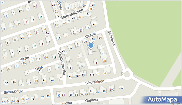 Ząbki, Kręta, 1, mapa Ząbki