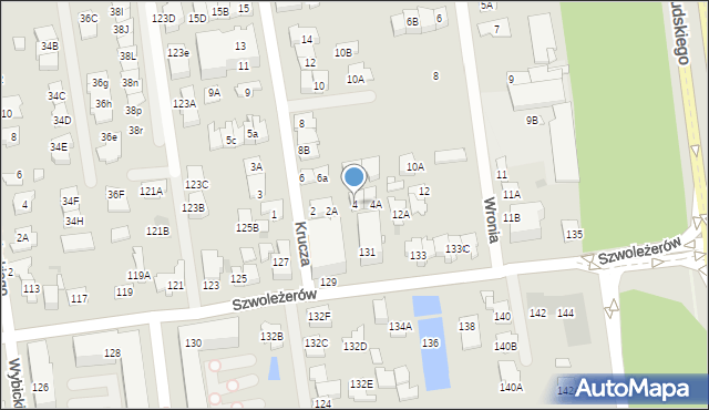 Ząbki, Krucza, 4, mapa Ząbki