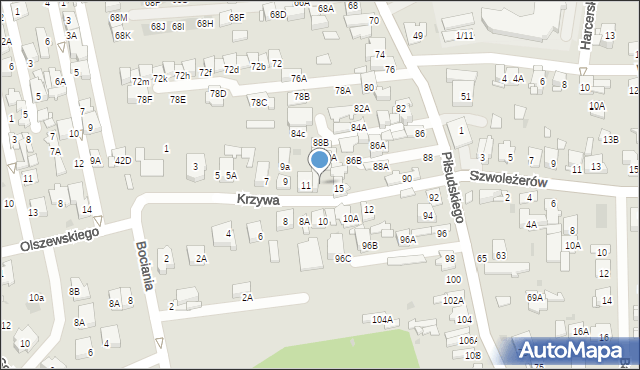 Ząbki, Krzywa, 13, mapa Ząbki