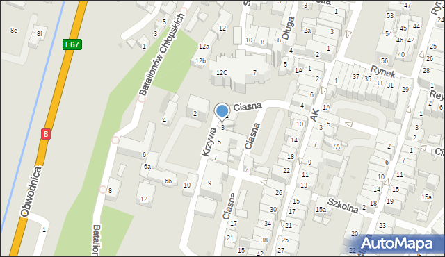 Ząbkowice Śląskie, Krzywa, 3, mapa Ząbkowice Śląskie