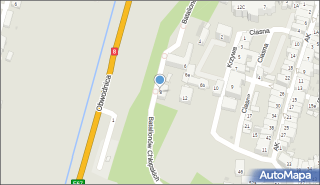 Ząbkowice Śląskie, Krzywa, 8, mapa Ząbkowice Śląskie