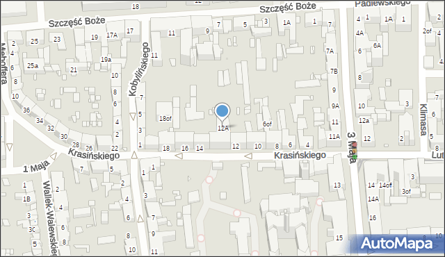 Zabrze, Krasińskiego Zygmunta, 12A, mapa Zabrza