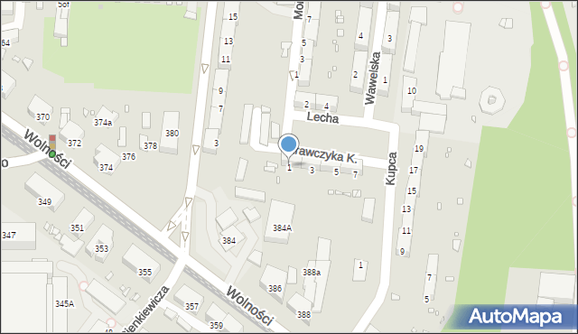 Zabrze, Krawczyka Klemensa, 1, mapa Zabrza