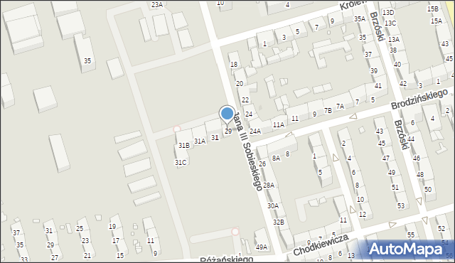 Zabrze, Króla Jana III Sobieskiego, 29, mapa Zabrza