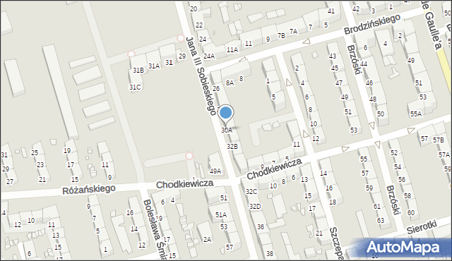 Zabrze, Króla Jana III Sobieskiego, 30A, mapa Zabrza