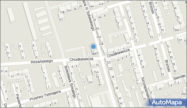 Zabrze, Króla Jana III Sobieskiego, 49A, mapa Zabrza