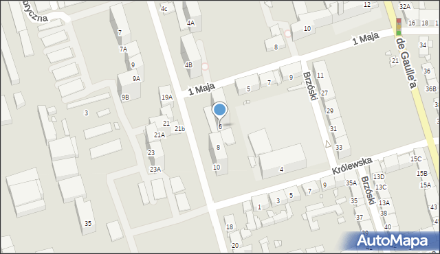 Zabrze, Króla Jana III Sobieskiego, 6, mapa Zabrza