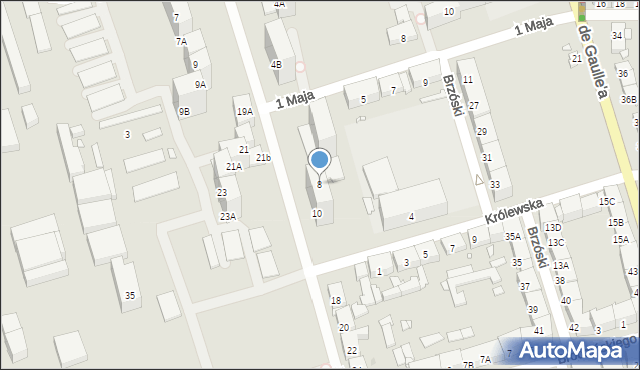 Zabrze, Króla Jana III Sobieskiego, 8, mapa Zabrza