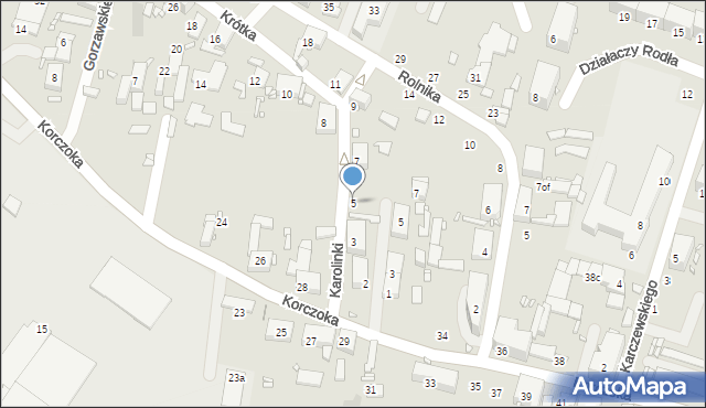 Zabrze, Krótka, 5, mapa Zabrza