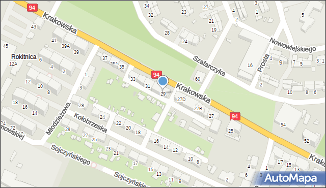 Zabrze, Krakowska, 29, mapa Zabrza
