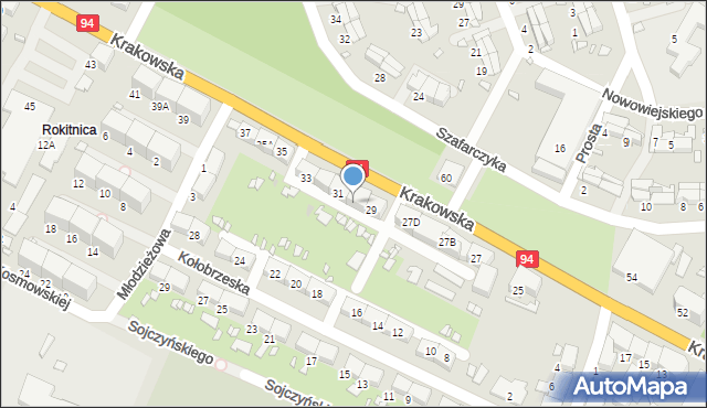 Zabrze, Krakowska, 29A, mapa Zabrza
