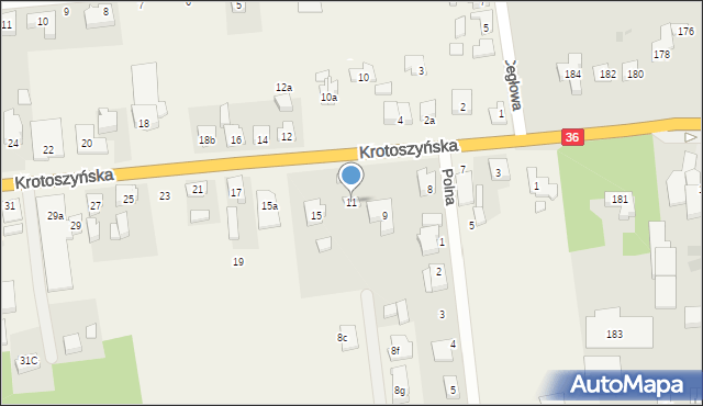 Zacharzew, Krotoszyńska, 11, mapa Zacharzew