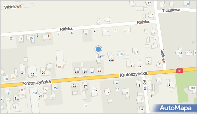 Zacharzew, Krotoszyńska, 12a, mapa Zacharzew