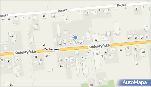 Zacharzew, Krotoszyńska, 28, mapa Zacharzew