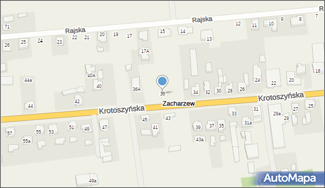 Zacharzew, Krotoszyńska, 36, mapa Zacharzew