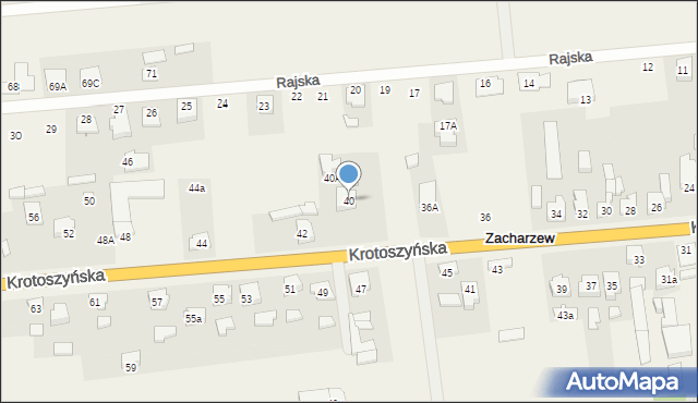 Zacharzew, Krotoszyńska, 40, mapa Zacharzew