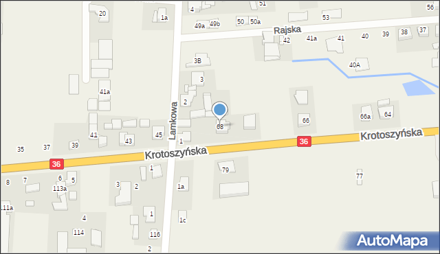 Zacharzew, Krotoszyńska, 68, mapa Zacharzew