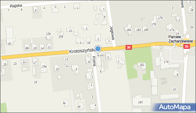 Zacharzew, Krotoszyńska, 7, mapa Zacharzew