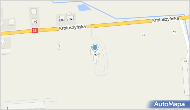 Zacharzew, Krotoszyńska, 75, mapa Zacharzew