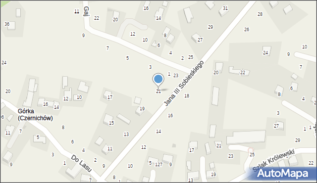 Zagacie, Króla Jana III Sobieskiego, 21, mapa Zagacie