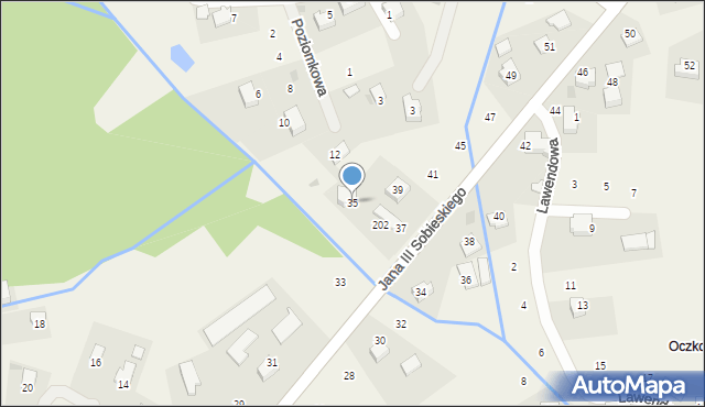 Zagacie, Króla Jana III Sobieskiego, 35, mapa Zagacie