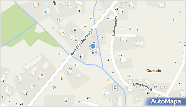 Zagacie, Króla Jana III Sobieskiego, 36, mapa Zagacie