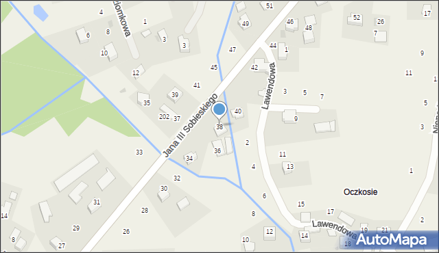 Zagacie, Króla Jana III Sobieskiego, 38, mapa Zagacie