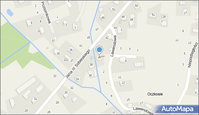 Zagacie, Króla Jana III Sobieskiego, 40, mapa Zagacie