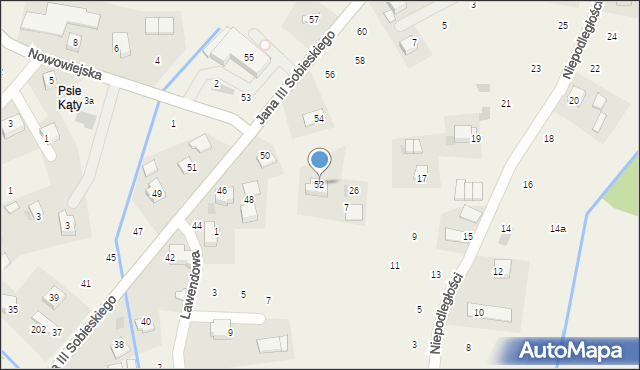 Zagacie, Króla Jana III Sobieskiego, 52, mapa Zagacie