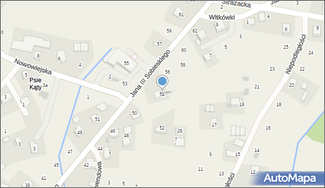 Zagacie, Króla Jana III Sobieskiego, 54, mapa Zagacie