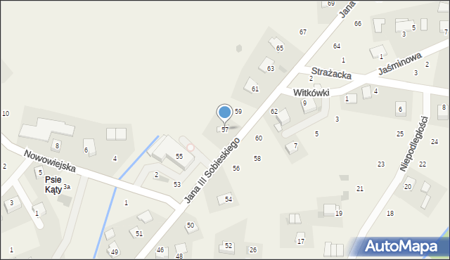 Zagacie, Króla Jana III Sobieskiego, 57, mapa Zagacie