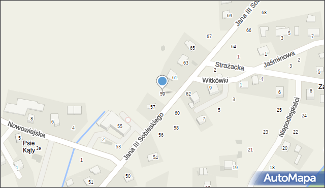 Zagacie, Króla Jana III Sobieskiego, 59, mapa Zagacie