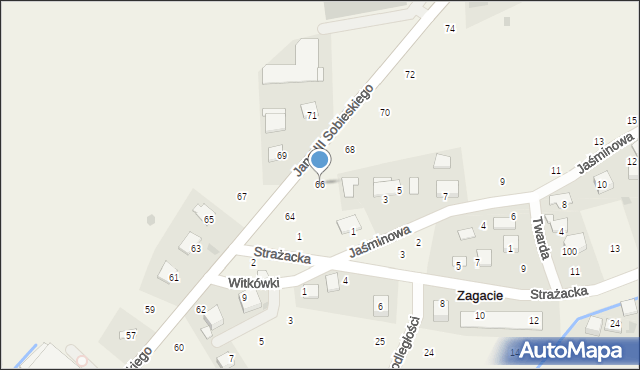 Zagacie, Króla Jana III Sobieskiego, 66, mapa Zagacie