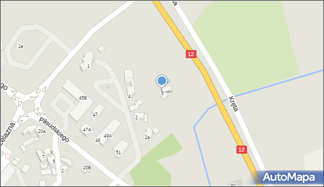 Żagań, Kręta, 3, mapa Żagań