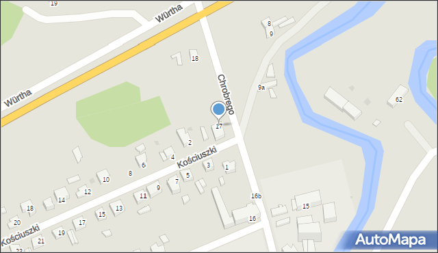 Żagań, Króla Bolesława Chrobrego, 17, mapa Żagań