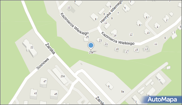 Żagań, Króla Kazimierza Wielkiego, 23a, mapa Żagań