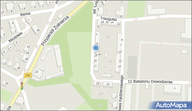 Żagań, Króla Władysława Łokietka, 13, mapa Żagań