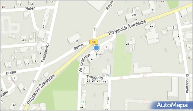 Żagań, Króla Władysława Łokietka, 3, mapa Żagań