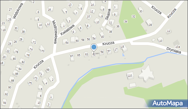 Zagórz, Krucza, 61, mapa Zagórz