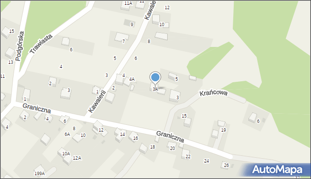 Zagórze, Krańcowa, 3A, mapa Zagórze