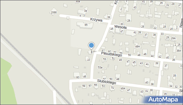 Zaklików, Krzywa, 6, mapa Zaklików